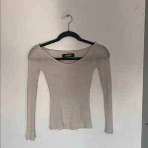 • cream oatmeal wide neck reformation top •